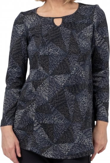 Scandinavian Caramel Triangles Tunic Dark Blue - Τυπωμένα T-shirts για γυναίκες - 