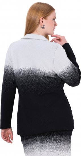 Ulla Popken Πλεκτό Σακάκι Με Ντεγκραντέ Χρώματα Μαύρο/Λευκό - Μπλέιζερ - 