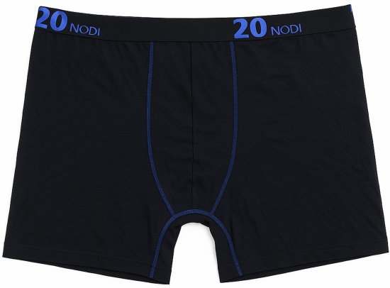 20 Nodi Stretch Cotton Boxer with Medium Leg Black - Εσώρουχα/Μαγιό - Aνδρικά Εσώρουχα μεγάλα μεγέθη