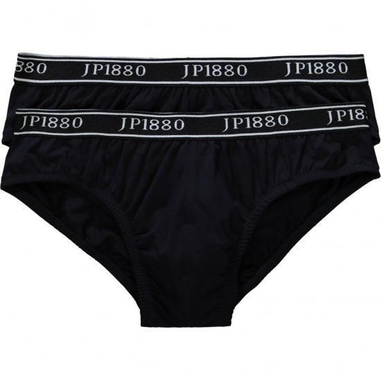 JP1880 Briefs Stretch Cotton 2-Pack Black - Εσώρουχα/Μαγιό - Aνδρικά Εσώρουχα μεγάλα μεγέθη