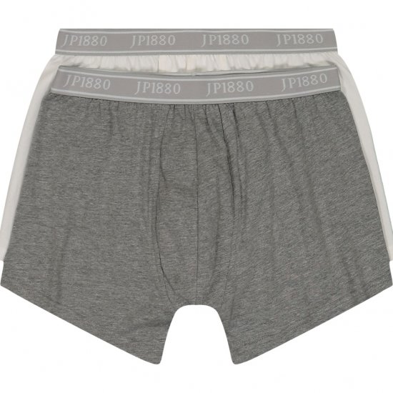 JP1880 Boxershorts Flexnamic OEKO-TEX Mid 2-Pack Grey/Off-White - Εσώρουχα/Μαγιό - Aνδρικά Εσώρουχα μεγάλα μεγέθη