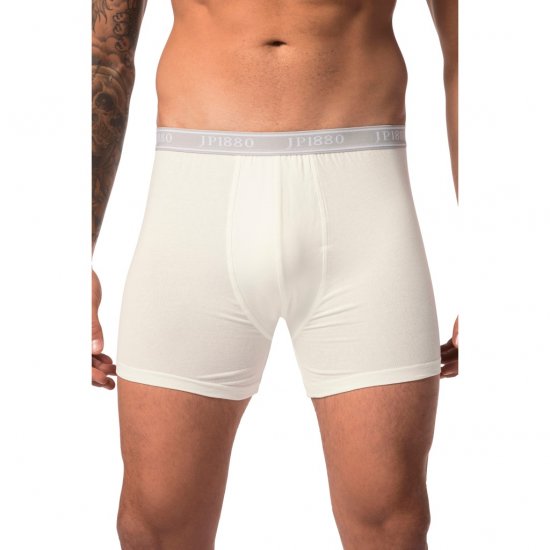 JP1880 Boxershorts Flexnamic OEKO-TEX Mid 2-Pack Grey/Off-White - Εσώρουχα/Μαγιό - Aνδρικά Εσώρουχα μεγάλα μεγέθη