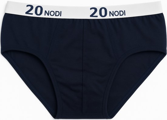 20 Nodi Stretch Cotton Briefs with Medium Side Cut Blue - Εσώρουχα/Μαγιό - Aνδρικά Εσώρουχα μεγάλα μεγέθη