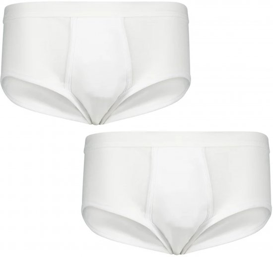 Adamo Royal Fine Ribbed Briefs 2-Pack White - Εσώρουχα/Μαγιό - Aνδρικά Εσώρουχα μεγάλα μεγέθη