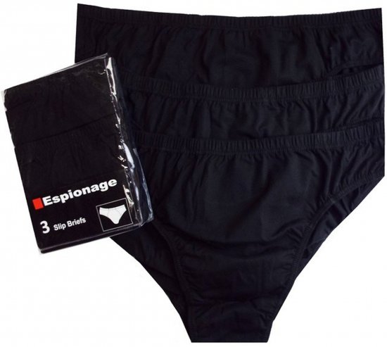 Espionage U002 3-Pack Slip Briefs Black - σλιπ - Ανδρικά σλιπ μεγάλο μέγεθος