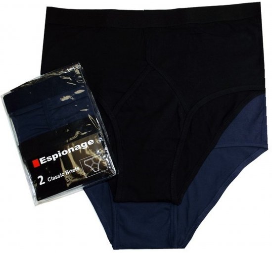 Espionage U003 2-Pack Y-Front Briefs Black/Navy - σλιπ - Ανδρικά σλιπ μεγάλο μέγεθος