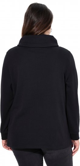 Ulla Popken Ribbon Detail Turtleneck Sweatshirt Black - φούτερ/Φούτερ με κουκούλα - 
