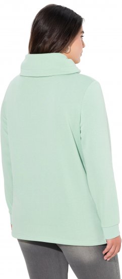 Ulla Popken Ribbon Detail Turtleneck Sweatshirt Mint Green - φούτερ/Φούτερ με κουκούλα - 