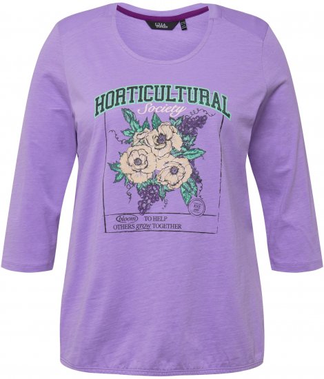 Ulla Popken Horticultural Graphic Floral Tee Pale Lilac - Τυπωμένα T-shirts για γυναίκες - 