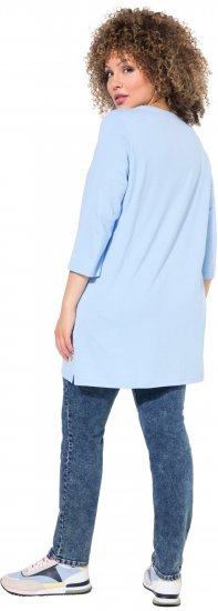 Ulla Popken Floral Motif 3/4 Sleeve Tunic Tee Light Blue - Τυπωμένα T-shirts για γυναίκες - 