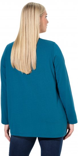 Ulla Popken Fawn Long Sleeve Graphic Tee Teal - Τυπωμένα T-shirts για γυναίκες - 