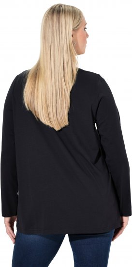 Ulla Popken Sequined Puppy Long Sleeve Graphic Tee Black - Τυπωμένα T-shirts για γυναίκες - 