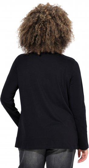 Ulla Popken Holiday Long Sleeve Graphic Tee Black - Τυπωμένα T-shirts για γυναίκες - 