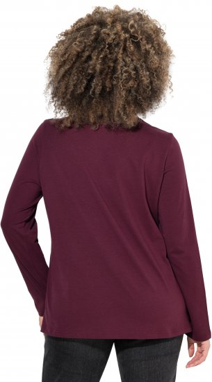 Ulla Popken Holiday Long Sleeve Graphic Tee Plum - Τυπωμένα T-shirts για γυναίκες - 