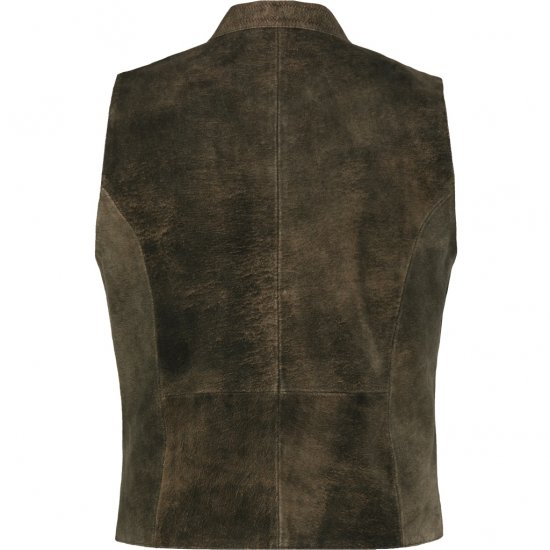 jP1880 Finest Goat Suede Traditional Vest Dark Brown - Trachten & Oktoberfest - Στολές Oktoberfest σε μεγάλα μεγέθη (Trachten)