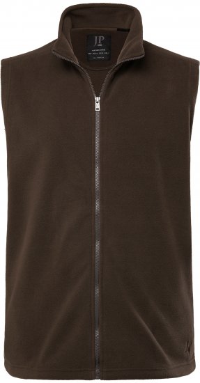 JP1880 Fleece Vest Stand-up Collar Brown - Μπουφάν - Aνδρικά μπουφαν μεγάλα μεγέθη