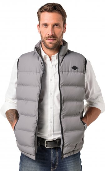 JP1880 Quilted Vest Outdoor Stand-up Collar Grey - Μπουφάν - Aνδρικά μπουφαν μεγάλα μεγέθη
