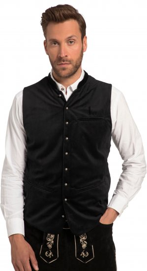 JP1880 Velvet Vest Traditional Black - Όλα τα ρούχα - Pούχα aνδρικά μεγάλα μεγέθη 2XL-14XL