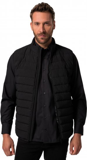 JP1880 Quilted Gilet Stand-Up Collar Black - Μπουφάν - Aνδρικά μπουφαν μεγάλα μεγέθη