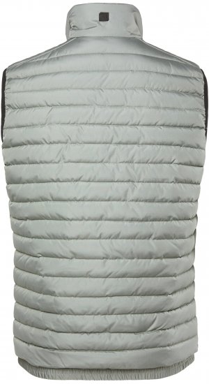 JAY-PI Lightly Quilted Vest with Stomach Fit Grey - Μπουφάν - Aνδρικά μπουφαν μεγάλα μεγέθη
