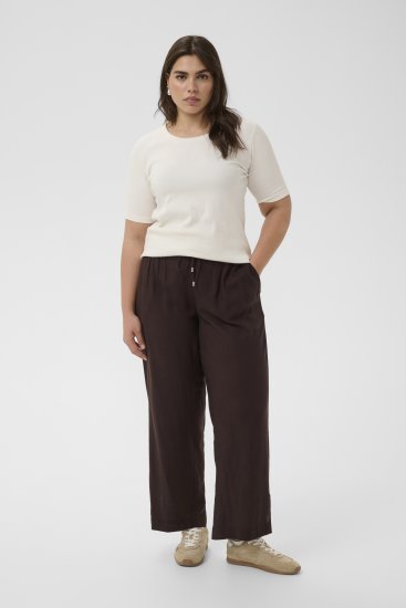 Kaffe Curve Mille Wide Pants Coffee Brown - Παντελόνια από ύφασμα - 