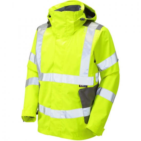 Leo Exmoor Ecoviz 10K Performance+ Breathable Jacket Hi-Vis Yellow - Ρούχα εργασίας - Aνδρικά ρούχα εργασίας μεγάλα μεγέθη