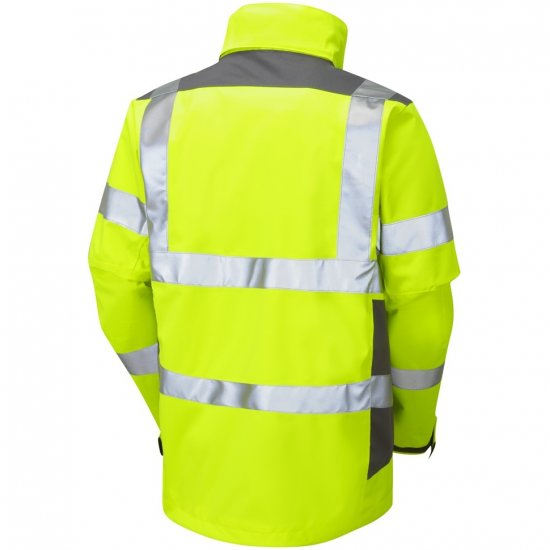 Leo Exmoor Ecoviz 10K Performance+ Breathable Jacket Hi-Vis Yellow - Ρούχα εργασίας - Aνδρικά ρούχα εργασίας μεγάλα μεγέθη