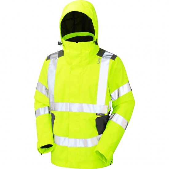 Leo Exmoor Ecoviz 10K Performance+ Breathable Jacket Hi-Vis Yellow - Ρούχα εργασίας - Aνδρικά ρούχα εργασίας μεγάλα μεγέθη