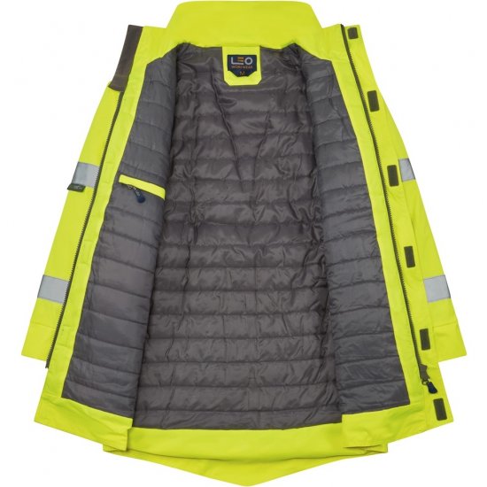 Leo Tawstock EcoViz 4K Baffle Lined Anorak Hi-Vis Yellow - Ρούχα εργασίας - Aνδρικά ρούχα εργασίας μεγάλα μεγέθη