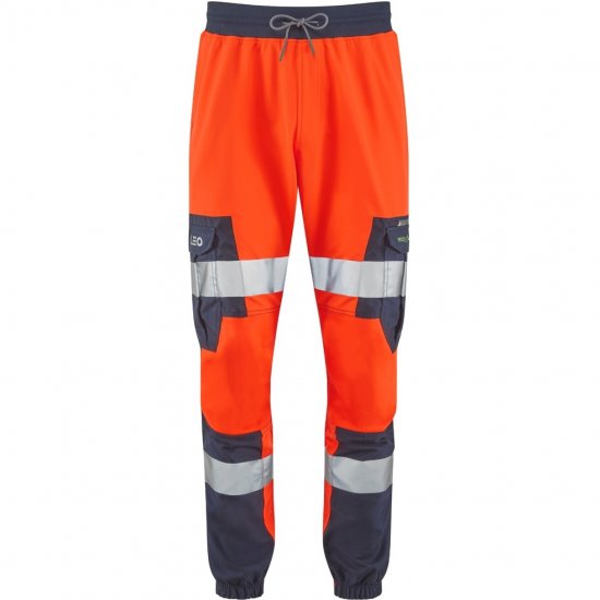 Leo Hawkcombe Ecoviz High Performance Ballistic Stretch Trousers Hi-Vis Orange/Navy - Ρούχα εργασίας - Aνδρικά ρούχα εργασίας μεγάλα μεγέθη