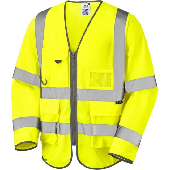 Leo Wrafton Ecoviz Superior Sleeved Waistcoat Hi-Vis Yellow - Ρούχα εργασίας - Aνδρικά ρούχα εργασίας μεγάλα μεγέθη
