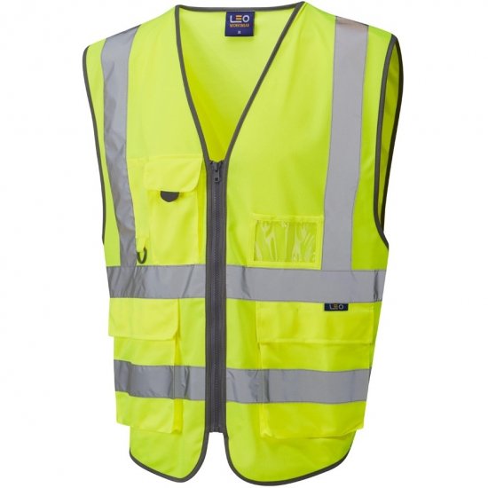 Leo Barnstaple Ecoviz Superior Anti-Entanglement Waistcoat Hi-Vis Yellow - Ρούχα εργασίας - Aνδρικά ρούχα εργασίας μεγάλα μεγέθη