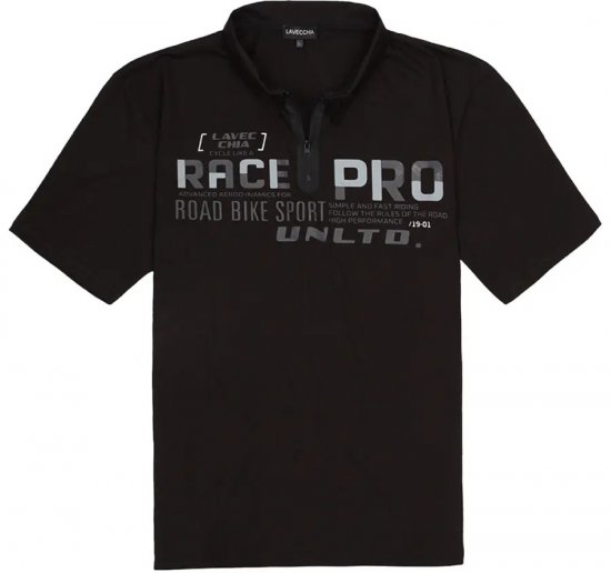 Lavecchia 2030 Polo Shirt Short Sleeve Black - Πόλο μπλουζάκια - Aνδρικά μπλουζακια πολο μεγάλα μεγέθη