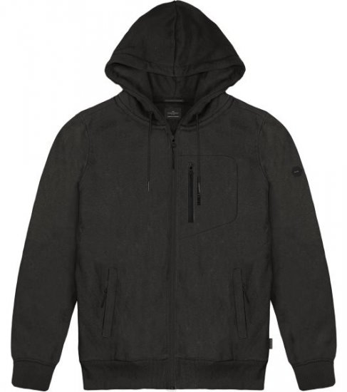Double Outfitters MTOP-1160 Φούτερ με κουκούλα και φερμουάρ Μαύρο - φούτερ/Φούτερ με κουκούλα - φούτερ/Φούτερ με κουκούλα ανδρικά μεγάλα μεγέθη 