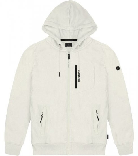 Double Outfitters MTOP-1160 Φούτερ με κουκούλα και φερμουάρ Λευκό - φούτερ/Φούτερ με κουκούλα - φούτερ/Φούτερ με κουκούλα ανδρικά μεγάλα μεγέθη 