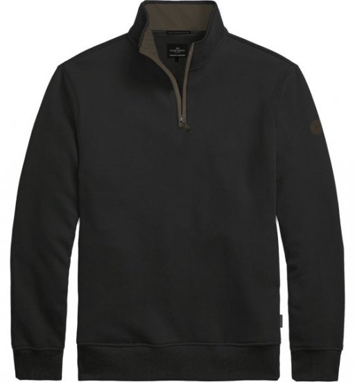 Double Outfitters MTOP-1163 Φούτερ με μισό φερμουάρ Μαύρο - φούτερ/Φούτερ με κουκούλα - φούτερ/Φούτερ με κουκούλα ανδρικά μεγάλα μεγέθη 