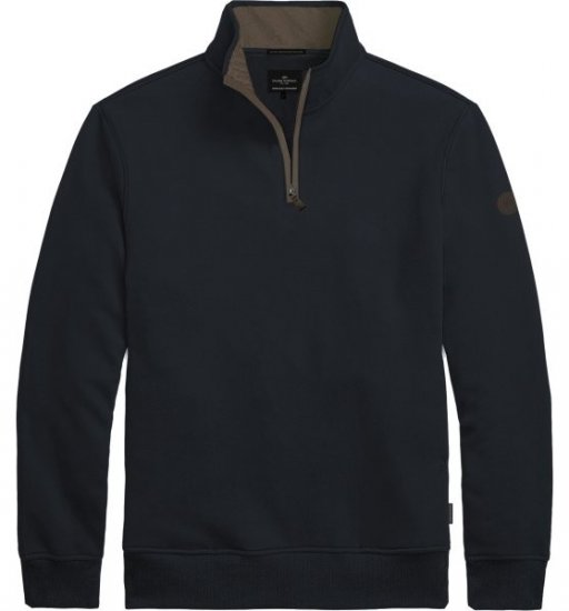 Double Outfitters MTOP-1163 Φούτερ με μισό φερμουάρ Μπλε μαρέν - φούτερ/Φούτερ με κουκούλα - φούτερ/Φούτερ με κουκούλα ανδρικά μεγάλα μεγέθη 