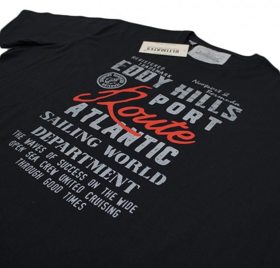 EDDY HILLS Atlantic T-shirt Black - Μακό μπλουζάκια - Aνδρικά μπλουζεσ μεγάλα μεγέθη