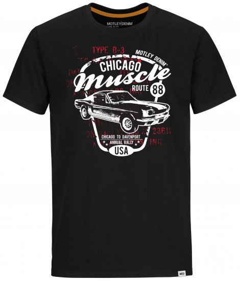 Motley Denim Newport T-shirt Black - Μακό μπλουζάκια - Aνδρικά μπλουζεσ μεγάλα μεγέθη