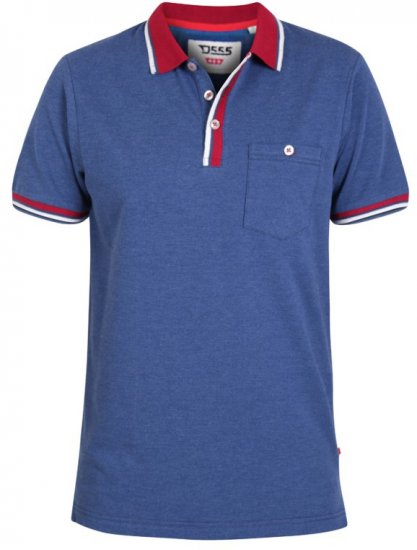 D555 Nigel Polo Denim Blue - Πόλο μπλουζάκια - Aνδρικά μπλουζακια πολο μεγάλα μεγέθη