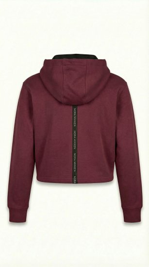 Nora Mikken KAMILLA Cropped Hoodie Burgundy - ΓΥΝΑΙΚΕΊΑ ΡΟΎΧΑ XS-XXL - 