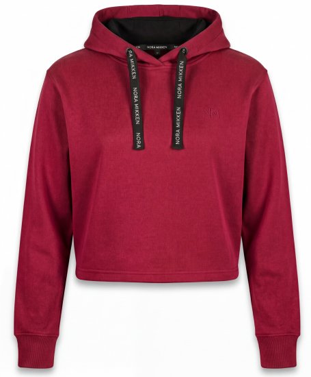 Nora Mikken KAMILLA Cropped Hoodie Burgundy - ΓΥΝΑΙΚΕΊΑ ΡΟΎΧΑ XS-XXL - 