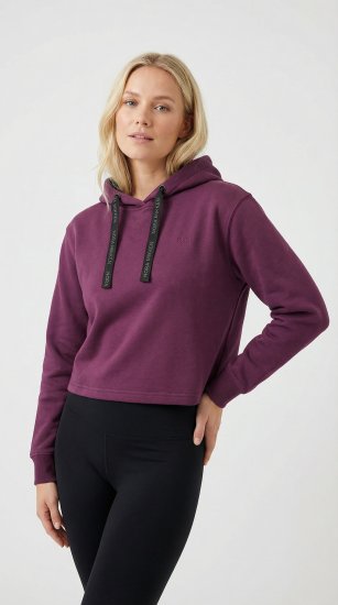 Nora Mikken KAMILLA Cropped Hoodie Mauve Wine - ΓΥΝΑΙΚΕΊΑ ΡΟΎΧΑ XS-XXL - 