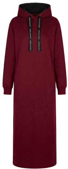 Nora Mikken MARTINA Maxi Hoodie Dress Burgundy - ΓΥΝΑΙΚΕΊΑ ΡΟΎΧΑ XS-XXL - 
