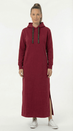 Nora Mikken MARTINA Maxi Hoodie Dress Burgundy - ΓΥΝΑΙΚΕΊΑ ΡΟΎΧΑ XS-XXL - 