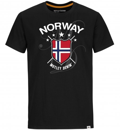 Motley Denim Norway T-shirt Black - Μακό μπλουζάκια - Aνδρικά μπλουζεσ μεγάλα μεγέθη