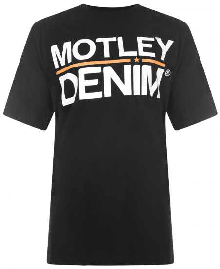 Motley Denim Logo T-shirt Black - Μακό μπλουζάκια - Aνδρικά μπλουζεσ μεγάλα μεγέθη