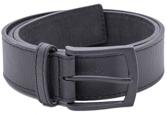 D555 Ozzy Leather Belt Black, 4cm - Ζώνες - Ανδρικές ζώνες μεγάλα μεγέθη