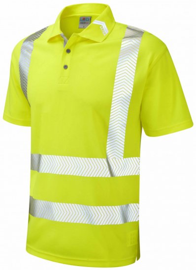 Leo Broadsands Coolviz Ultra Polo Hi-Vis Yellow - Ρούχα εργασίας - Aνδρικά ρούχα εργασίας μεγάλα μεγέθη