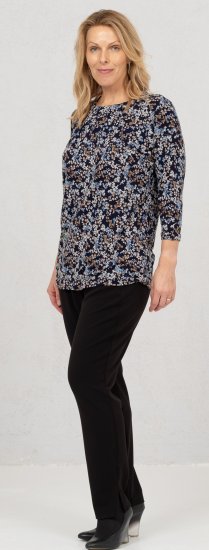Scandinavian Caramel Tiny Flower Petals Blouse Light Blue - Τυπωμένα T-shirts για γυναίκες - 